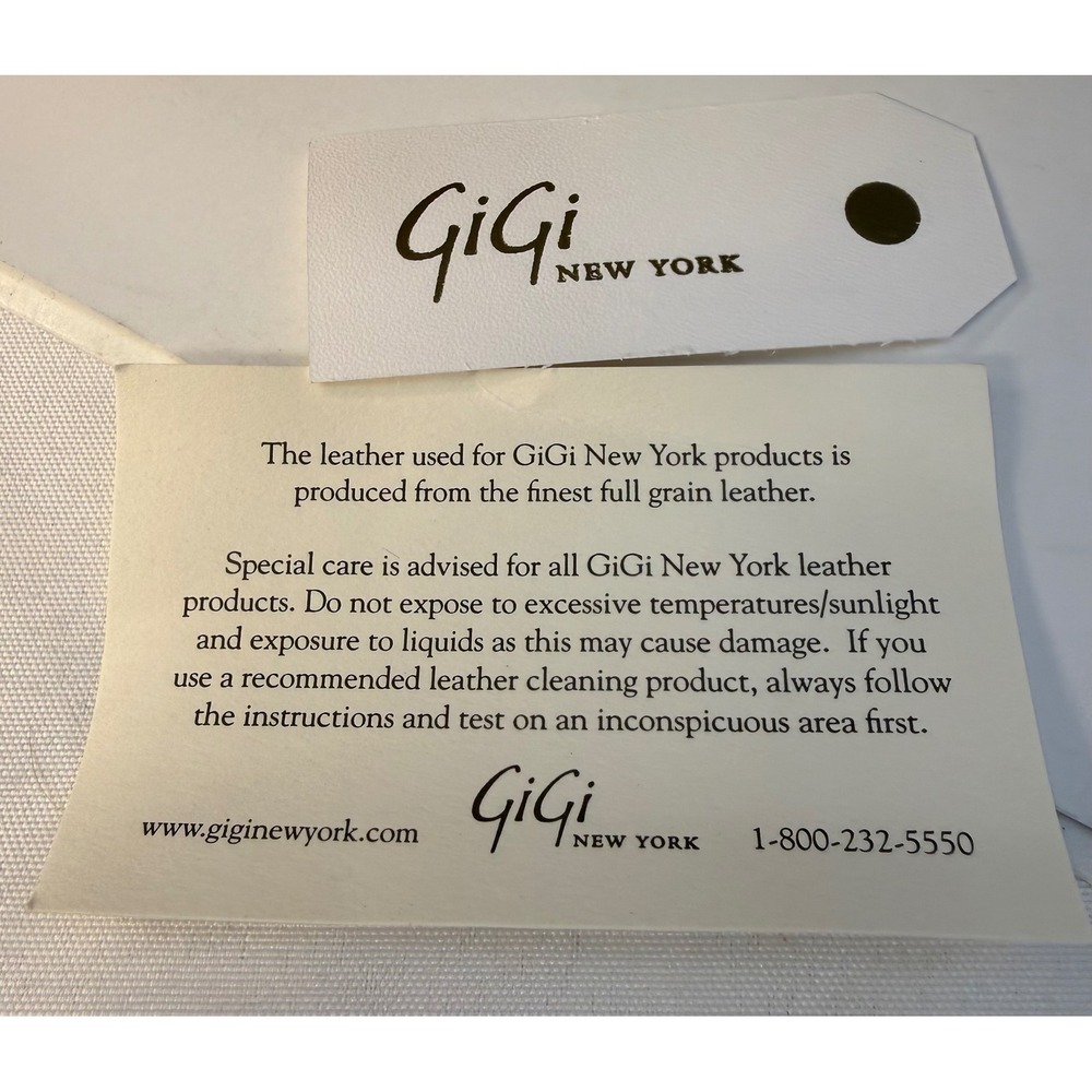 Gigi New York Kylie Leather Belt Bag Dark Blue Gold Hardware Tassel - Picture 4 of 8